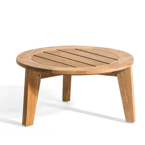 Table basse contemporaine - 700 101 ATTOL - OASIQ - en teck / avec piètement en teck / ronde