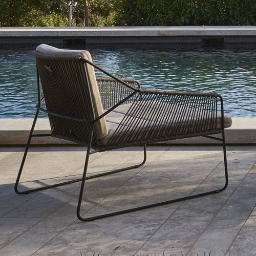 Fauteuil club contemporain - 300 102 SANDUR - OASIQ - en tissu / en acier inoxydable / en acier à revêtement par poudre