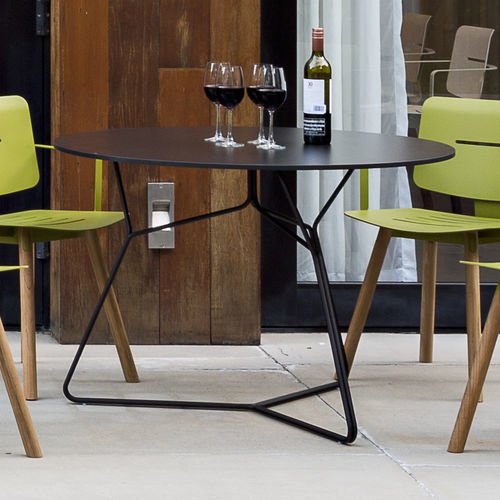 Table à manger contemporaine - 800 100 SERAC - OASIQ - en HPL / avec piètement en acier inoxydable / ronde