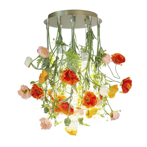 Lustre design original - POPPY  - VGnewtrend - en acier peint / en verre de Murano / 3 ampoules
