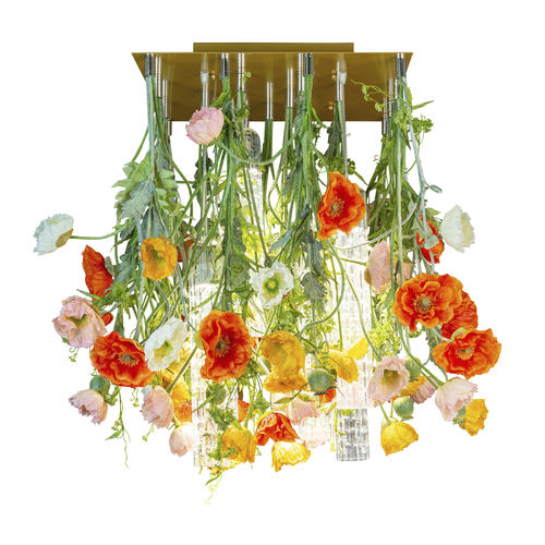 Lustre design original - POPPY  - VGnewtrend - en acier peint / en verre de Murano / 6 ampoules