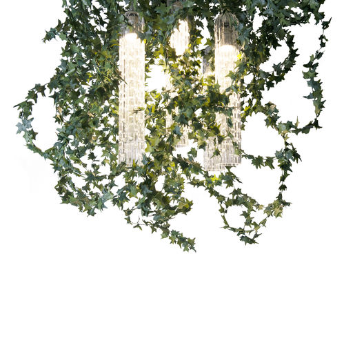 Lustre design original - IVY GARLAND - VGnewtrend - en acier peint / en verre de Murano / 6 ampoules
