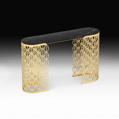 Console contemporaine - FITZGERALD - VGnewtrend - en acier galvanisé / en marbre / avec piètement en acier galvanisé