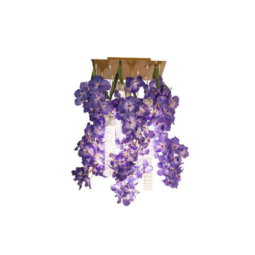 Lustre design original - VANDA - VGnewtrend - en acier peint / en verre de Murano / 3 ampoules