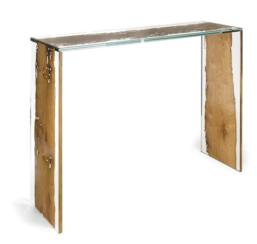 Console contemporaine - VENEZIA - VGnewtrend - en bois / en verre / avec piètement en bois