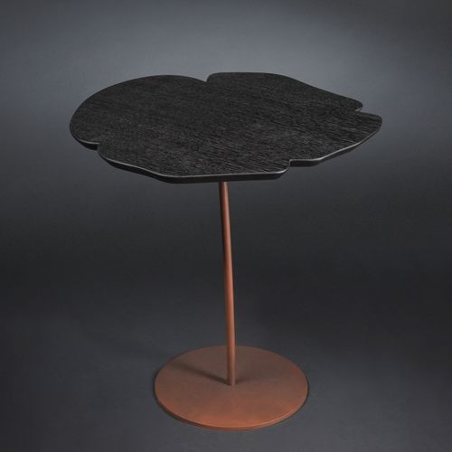 Guéridon contemporain - ANDY MONO - VGnewtrend - en chêne / avec piètement en métal peint / piètement central
