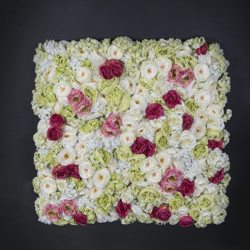 Mur végétal synthétique - ROSE - VGnewtrend - sur mesure / en panneau modulaire / floral