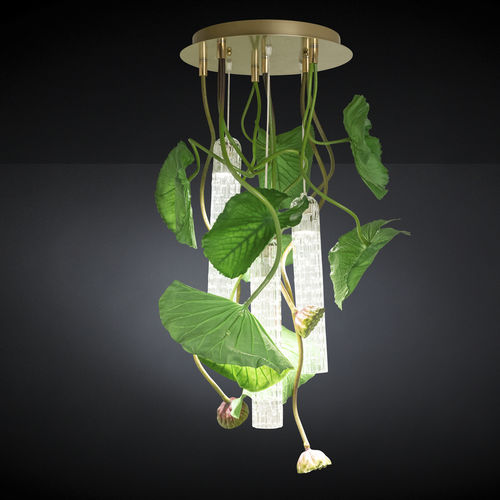 Lustre design original - LOTUS DICHONDRA - VGnewtrend - en verre / 3 ampoules / 6 ampoules