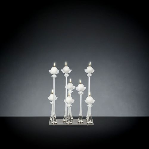 Bougeoir en métal - LINEAR GRAY 8 - VGnewtrend - en verre soufflé / contract