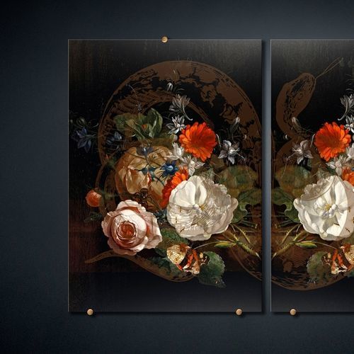 Panneau décoratif pour agencement intérieur - FANCY BOUQUET 1 - VGnewtrend - mural / en verre / imprimé