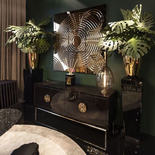 Buffet contemporain - NEW SECRET 2 - VGnewtrend - en ébène / en bois laqué mat / avec étagère