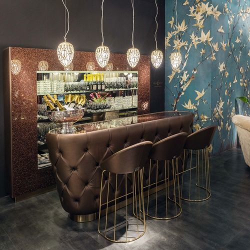 Comptoir de bar - GLITTER  - VGnewtrend - en laiton / en tissu / en verre