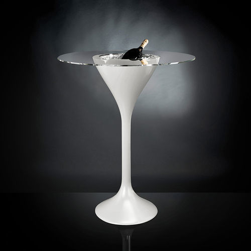 Table mange-debout contemporaine - COCKTAIL TIME RUSTY BIG - VGnewtrend - en verre / en polyéthylène basse densité (PEBD) / avec piètement en polyéthylène