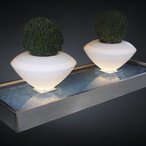 Pot de jardin en polyéthylène basse densité (PEBD) - TROTTY BUXUS - VGnewtrend - en acier / apparent / lumineux