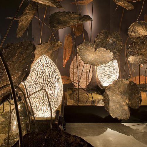 Lampe de sol - ARABESQUE EGG - VGnewtrend - en acier inoxydable / en cristal / design original