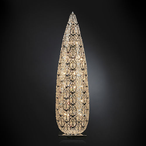 Lampe de sol - ARABESQUE BIG FLAME - VGnewtrend - en maille d'acier inox / en acier inoxydable / en cristal