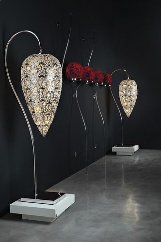Lampe sur pied - ARABESQUE HEARTBEAT - VGnewtrend - en acier inoxydable / en cristal / design original