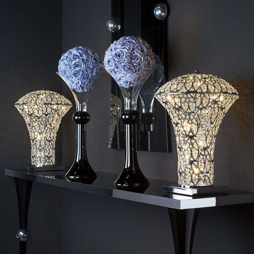Lampe de table - ARABESQUE SMALL EXCLAMATION - VGnewtrend - en chrome / en maille d'acier inox / en acier inoxydable