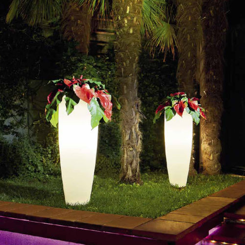 Pot de jardin en plastique - OBICE  - VGnewtrend - conique / lumineux / Fabriqué en Italie