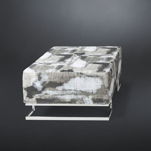 Pouf contemporain - NEW YORK BIS - VGnewtrend - en tissu / en acier inoxydable / en simili cuir