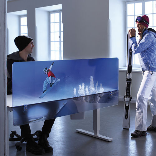 Séparateur de bureau sur bureau - SCREENIT PLEXI - Götessons - en verre / stratifié