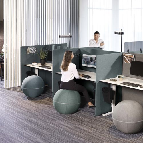 Séparateur de bureau au sol - SCREENIT A30 BOOTH BUILDABLE - Götessons - en tissu / insonorisé