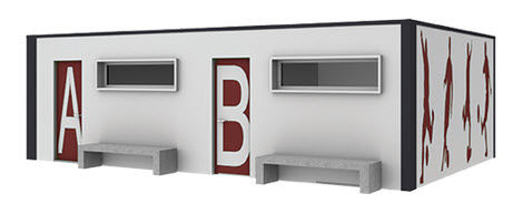 Bâtiment préfabriqué - S01 - c.m.c.2. 0 - en béton / pour vestiaire / contemporain