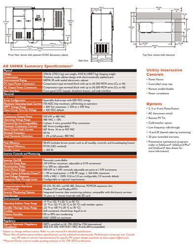 Onduleur solaire - AE 500NX series | 500 KW - Advanced Energy - central
