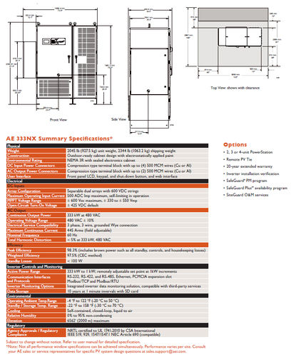 Onduleur photovoltaïque - AE 333NX | 333 KW - Advanced Energy - central