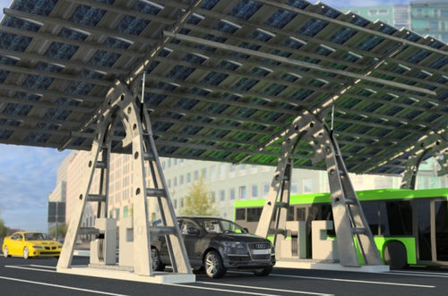 Tracker solaire mono-axe - Ades - pour abri de voiture photovoltaïque