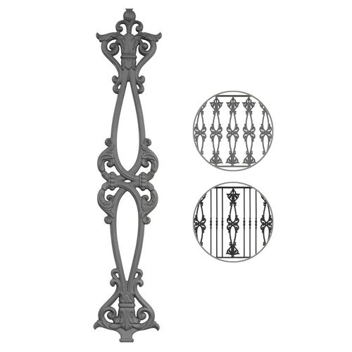 Garde-corps en fonte - BR 25  - Ghisarredo - de type balustrade / d'intérieur / d'extérieur