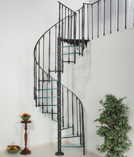 Escalier en colimaçon - C 122 - Ghisarredo - à marches en verre / structure en acier / résidentiel