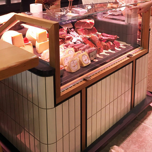 Vitrine réfrigérée comptoir - ROSA PRO RED MEAT - Oscartek - pour boucherie / en inox / à portes coulissantes