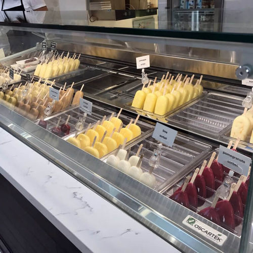 Vitrine réfrigérée comptoir - GIA - Oscartek - pour pâtisserie / en inox / avec porte