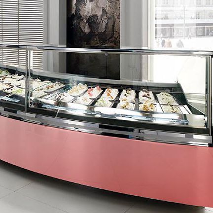 Vitrine réfrigérée comptoir - DIAMOND GELATO - Oscartek - pour commerce / en métal / avec porte