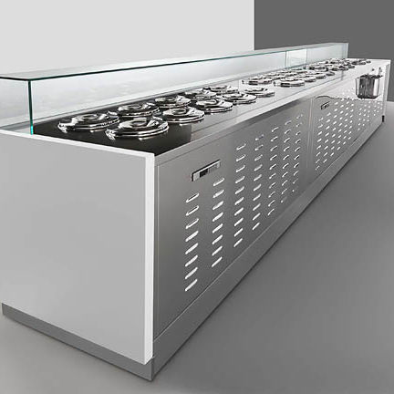 Vitrine réfrigérée îlot - POZZETTI - Oscartek - pour commerce / en inox / sans porte