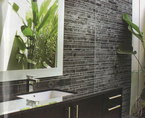 Plaquette de parement en pierre naturelle - LINEAR INTERLOCK - NEMO TILE - intérieure