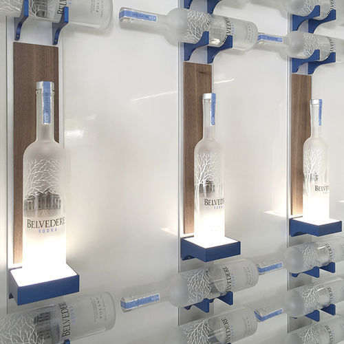 Porte-bouteille aluminium - Classic - Liquid Systems - mural / professionnel / à LED