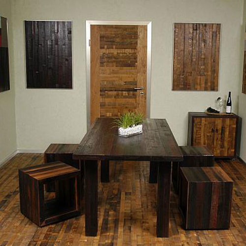 Ensemble table et chaises rustique - Weinkeller-Profi - d'intérieur / en bois / rectangulaire