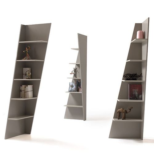 Bibliothèque contemporaine - Esquina - My Home Collection - en MDF laqué / blanche / noire