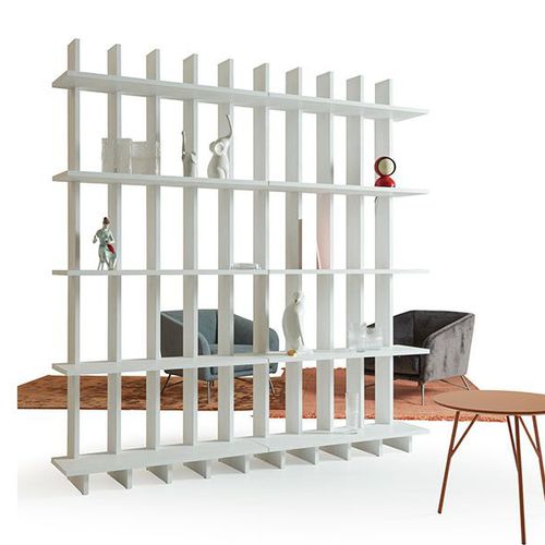 Bibliothèque contemporaine - Babele - My Home Collection - en bois laqué / en frêne / blanche