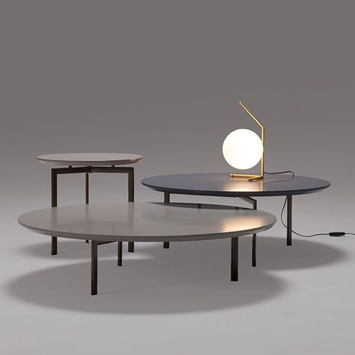 Table basse contemporaine - Pretty - My Home Collection - en MDF laqué / en marbre / avec piètement en acier laqué