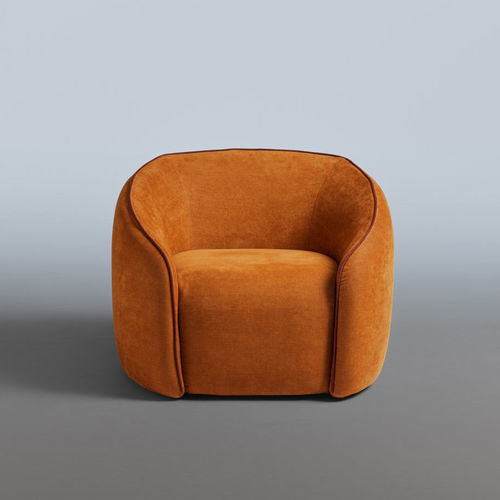 Fauteuil contemporain - Baloo - My Home Collection - en tissu / en cuir / en bois
