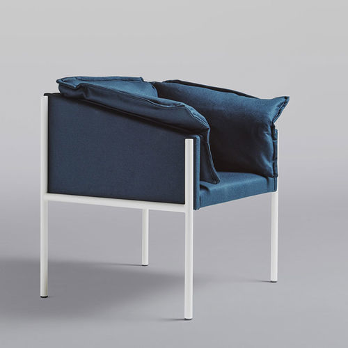 Fauteuil contemporain - Carmen - My Home Collection - en tissu / en bois / gris