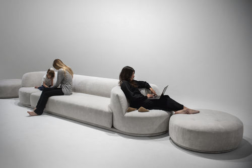 Canapé modulable - Bordone - My Home Collection - contemporain / en tissu / pivotant