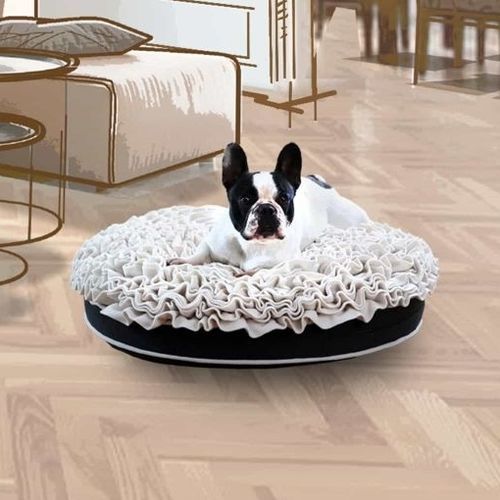 Coussin pour animaux domestiques (chien et chat) - ROSE - pet.interiors - rond / uni / résidentiel