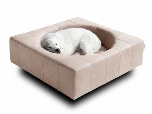 Lit pour chien en cuir - CUBE - pet.interiors - en hêtre