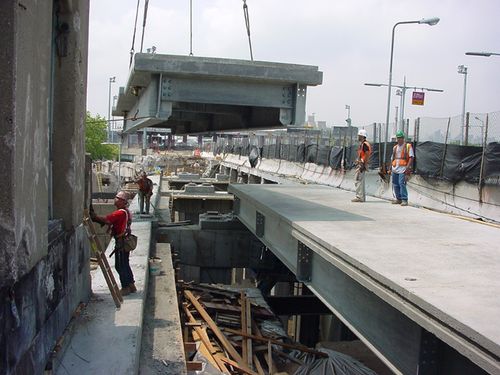 Pont en acier - TRIBOROUGH  - The Fort Miller Co. - en béton préfabriqué / à poutres / routier