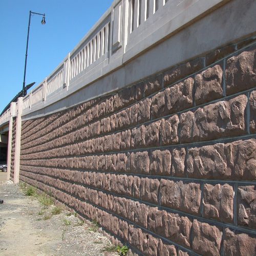 Mur de soutènement en béton armé - SOUTHARD ST. - The Fort Miller Co. - modulaire / préfabriqué / pour construction de pont