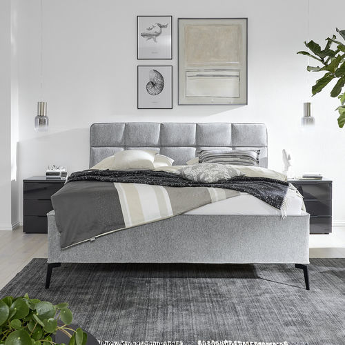 Lit double - DELANO  - Musterring - contemporain / tapissé / en tissu